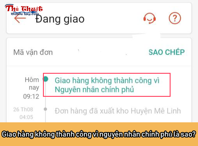 Giao hàng không thành công vì nguyên nhân chính phủ