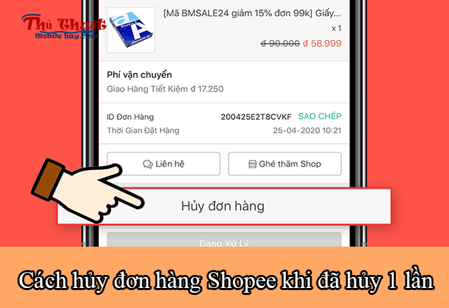 Cách hủy đơn hàng Shopee lần 2