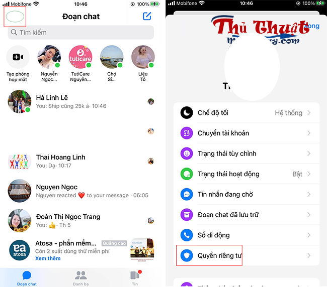 Cách hạn chế tin nhắn Messenger