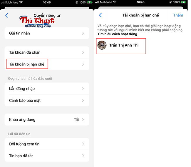 Cách hạn chế tin nhắn Messenger