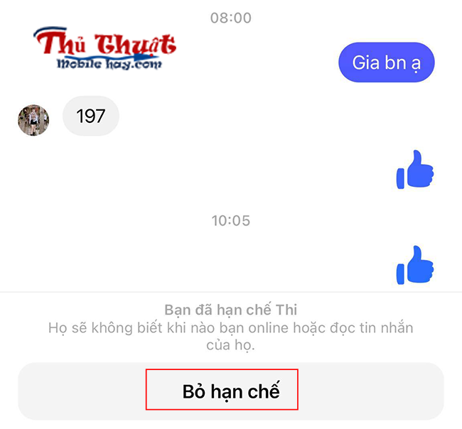 Cách hạn chế tin nhắn Messenger