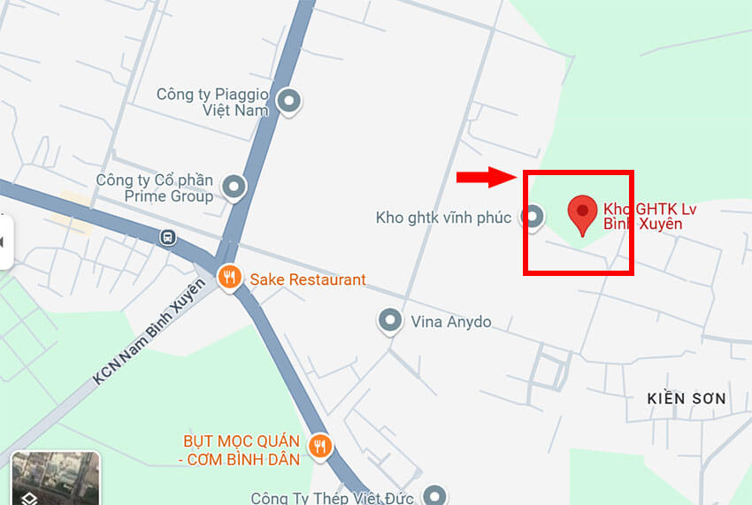 Địa chỉ kho LV Bình Xuyên GHTK