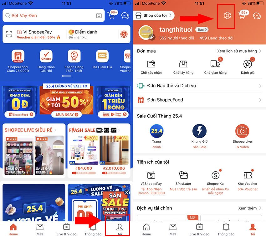 Xóa bộ nhớ đệm Shopee trên iPhone cực đơn giản