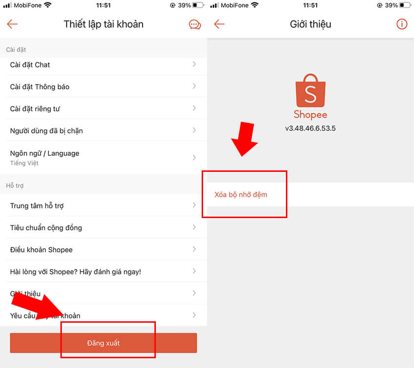 Xóa bộ nhớ đệm Shopee trên iPhone cực đơn giản