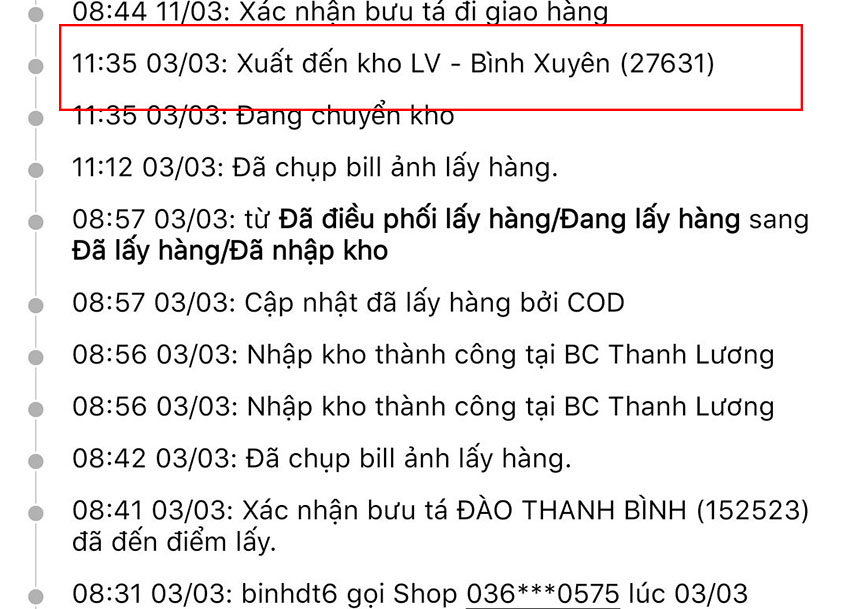 Kho LV Bình Xuyên GHTK là kho trung chuyển phân loại