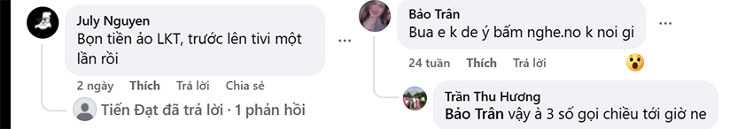 Đánh giá của người dùng về số điện thoại LKT