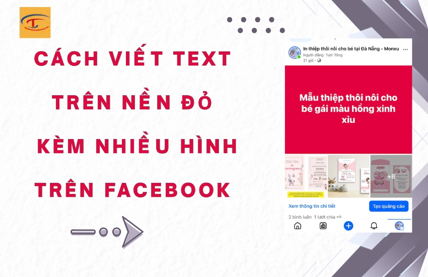 Cách viết text trên nền đỏ kèm hình ảnh trên Facebook