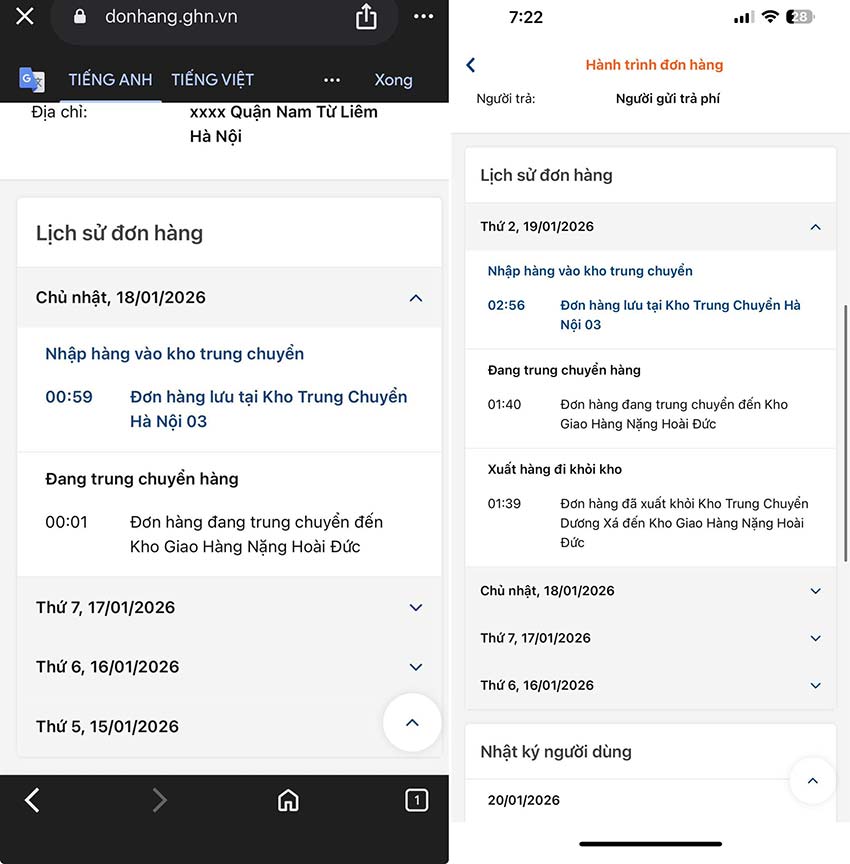 Kho trung chuyển Hà Nội 03 GHN ở đâu?