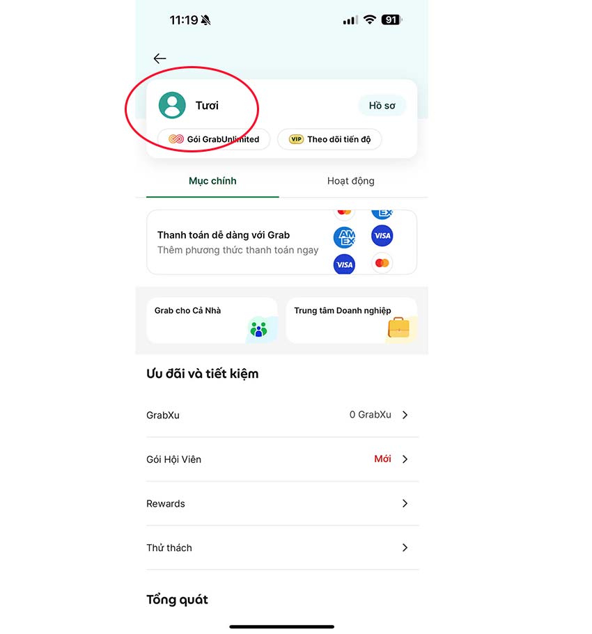 Cách đăng xuất Grab trên điện thoại