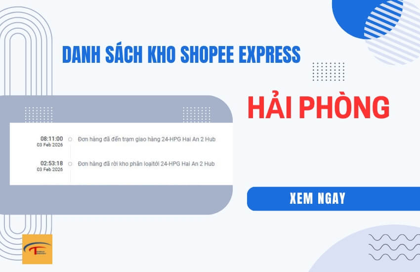 Danh sách kho Shopee Express Hải Phòng 