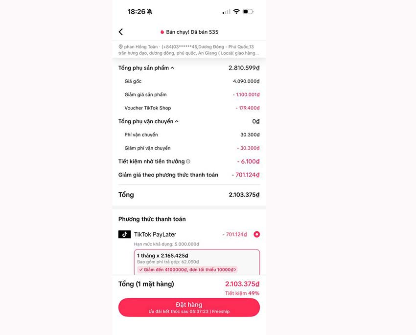 Cách sử dụng Tiktok Paylater
