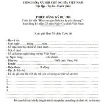 File word phiếu đăng ký dự thi bữa cơm ấm áp yêu thương