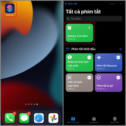 Báo Sạc Đầy Pin Iphone