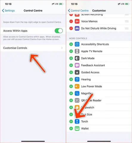 Cách Bật Đèn Pin Iphone