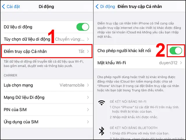 Cách Phát Wifi Trên Iphone