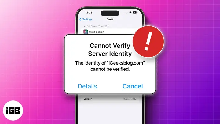 Cannot Verify Server Identity Iphone