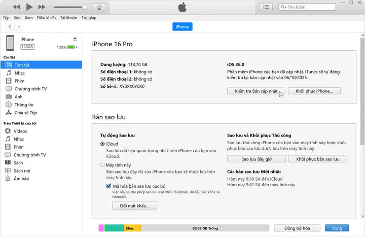 Cập Nhật Iphone Bằng Itunes