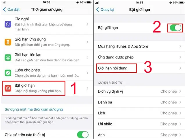 Chặn Trang Web Trên Iphone