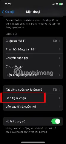 Danh Sách Chặn Trên Iphone