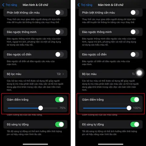 Giảm Điểm Trắng Trên Iphone