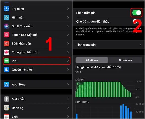 Hiện Số Pin Trên Iphone