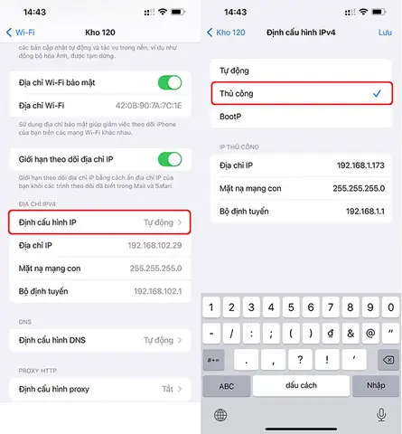 Ip Thủ Công Trên Iphone