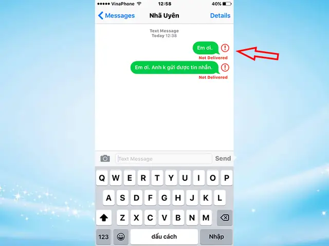 Lỗi Gửi Tin Nhắn Iphone
