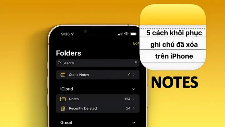 Phục Hồi Note Trong Iphone
