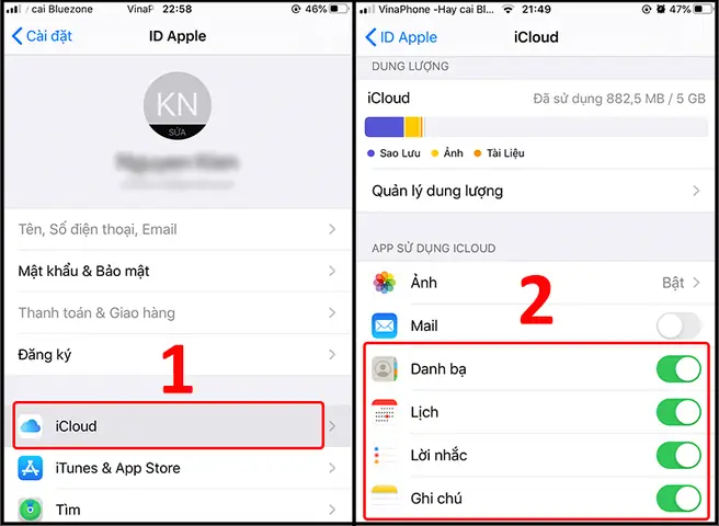 Tắt Đồng Bộ Icloud Trên Iphone