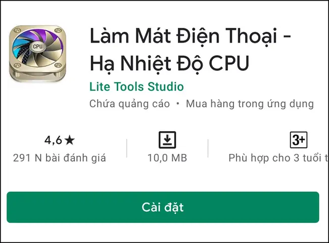 Ứng Dụng Làm Mát Iphone