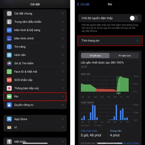 Xem Tình Trạng Pin Iphone