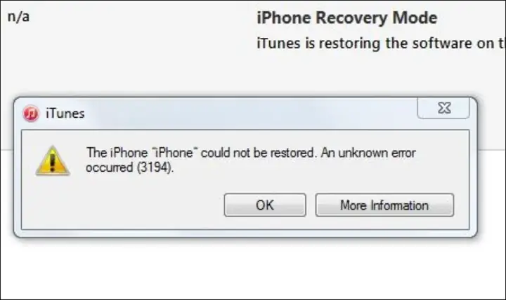 Khôi Phục Iphone Bị Lỗi 3194