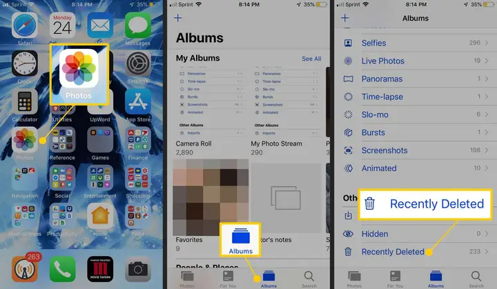 Recover Recently Deleted Photos Iphone