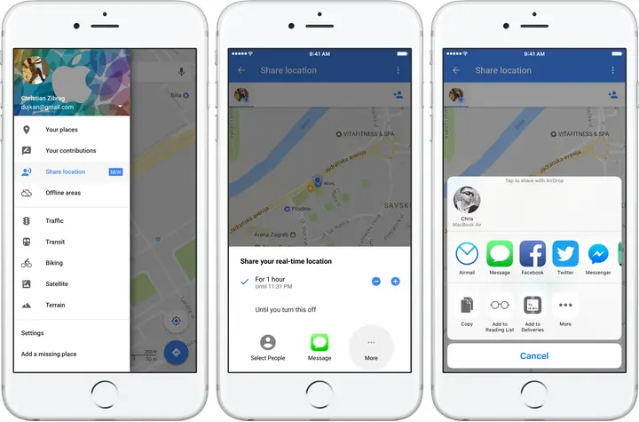 Share Location Google Maps Iphone